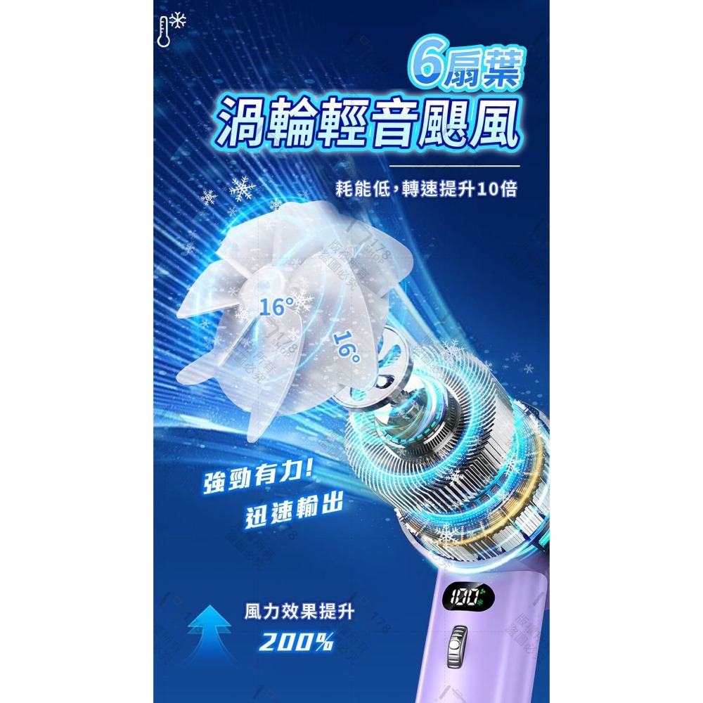 數顯手持冰敷風扇 瞬間製冷 100段風速【178小舖】隨身風扇 製冷風扇 冰敷手持風扇 爆冰風扇 半導體製冷風扇-細節圖5