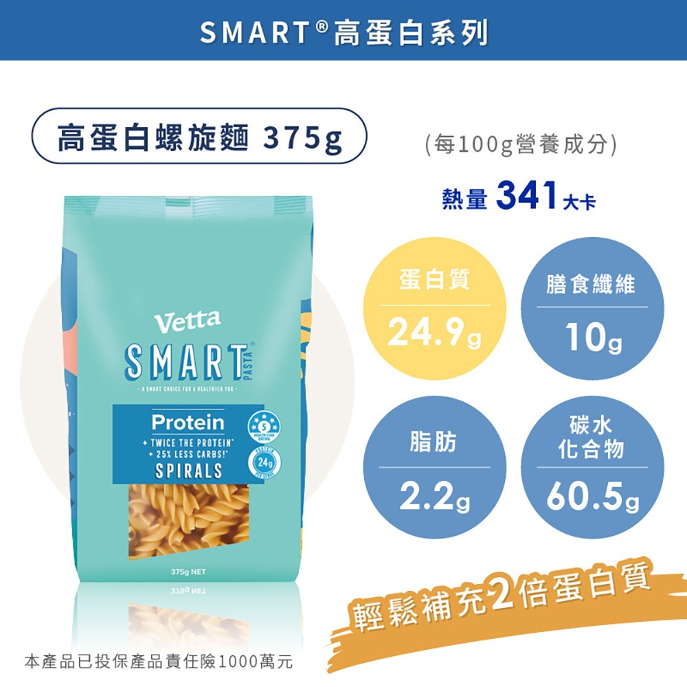 【高蛋白低碳】捲捲麵375G