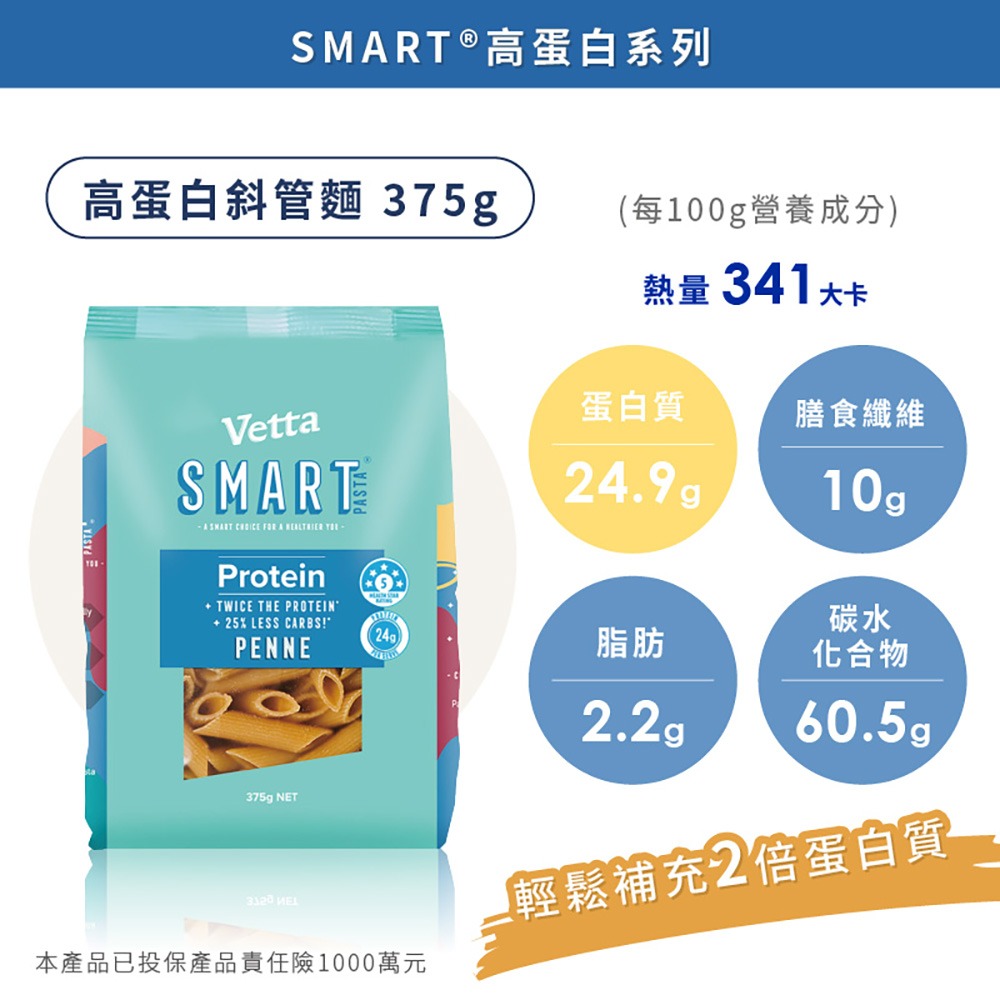 獨家代理 澳洲進口 VETTA 高蛋白義大利麵【178小舖】低GI麵 斜管麵 蛋白麵 低醣麵 低卡麵高纖飽足感 義大利麵-規格圖9