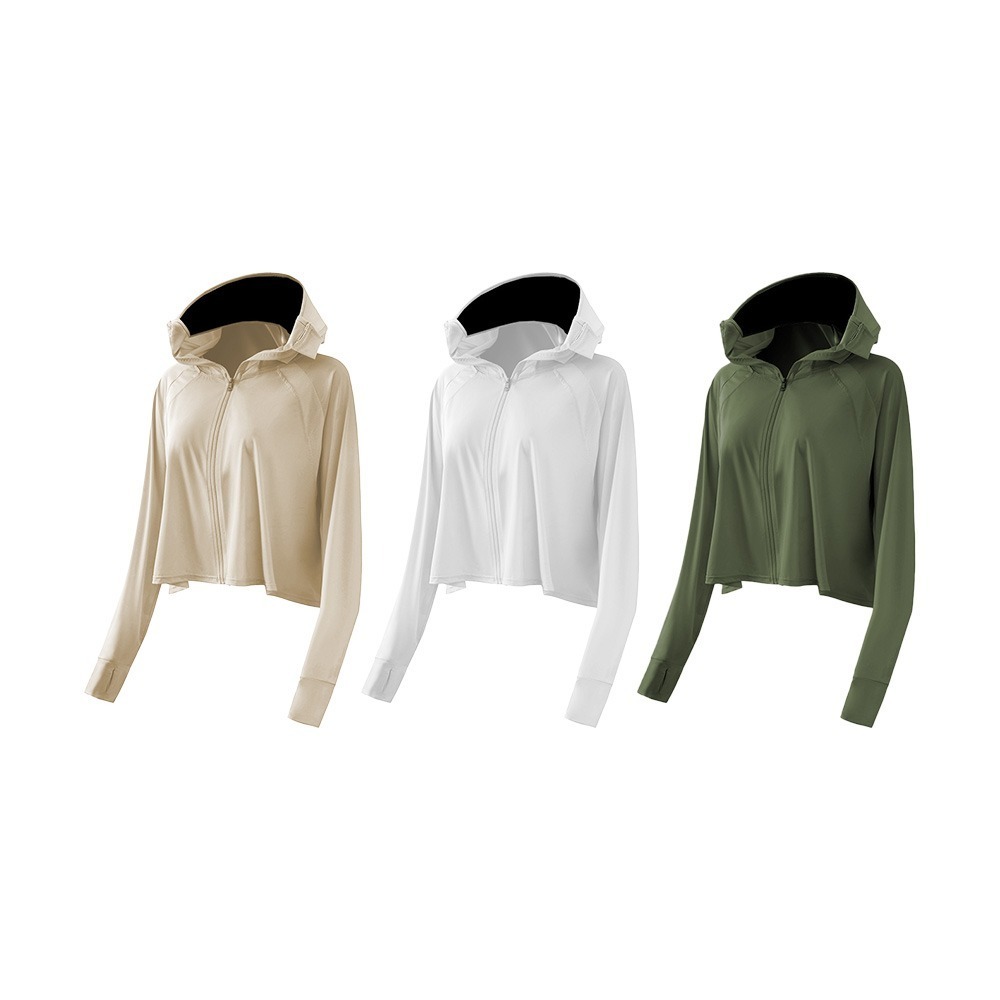 冰絲涼感防曬外套 UPF50+ 抗UV【178小舖】短版連帽外套 冰絲外套  輕薄防曬衣 可拆口罩 涼感黑膠防曬衣-細節圖2