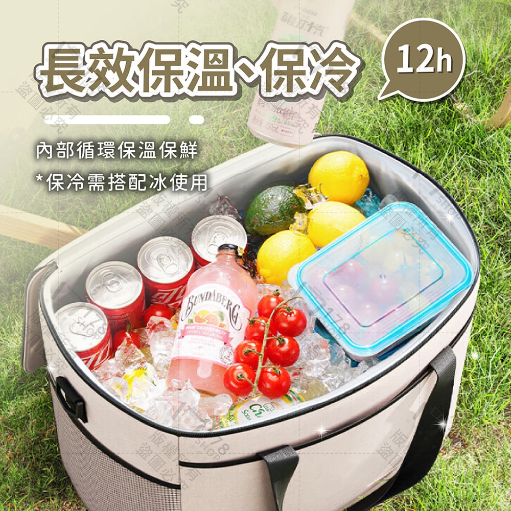 大容量保冰保溫袋 12H保冷 30L 手提肩背兩用【178小舖】保溫袋 野餐露營保溫包 側背保冷袋 保溫箱 保冰袋-細節圖5