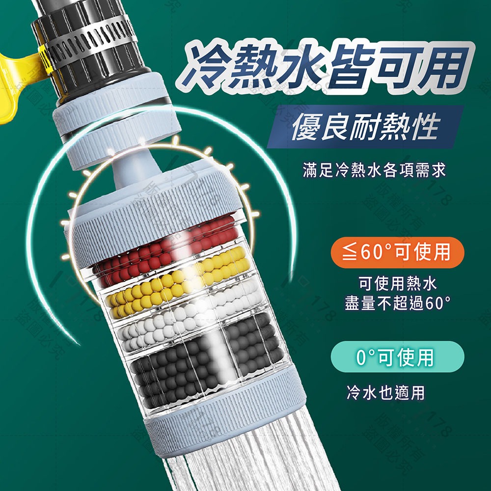 水龍頭過濾器 360°旋轉 六重淨化可拆換濾芯【178小舖】水龍頭延伸器 過濾水龍頭 起泡器 萬向水龍頭 通用凈水器-細節圖5