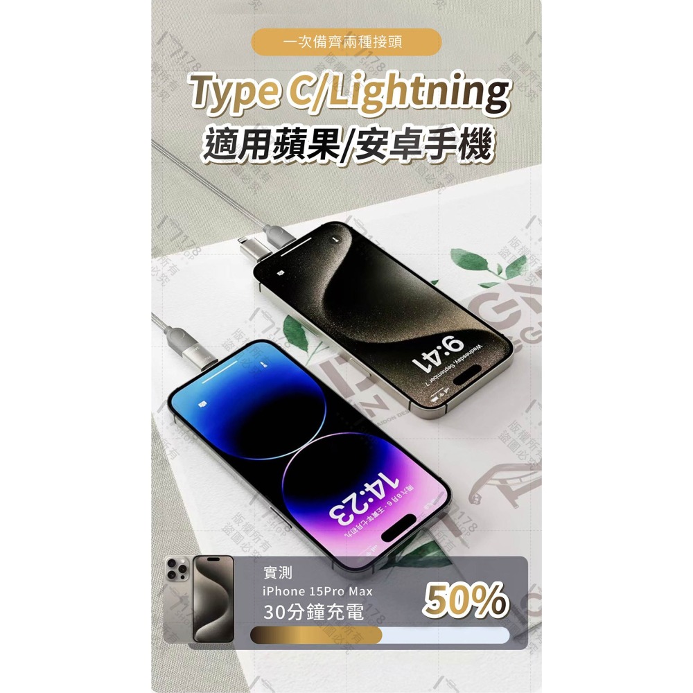 240W 四合一高速磁吸充電線 Type-C Lightning USB【178小舖】編織快充線 PD快充線 磁吸收納-細節圖7