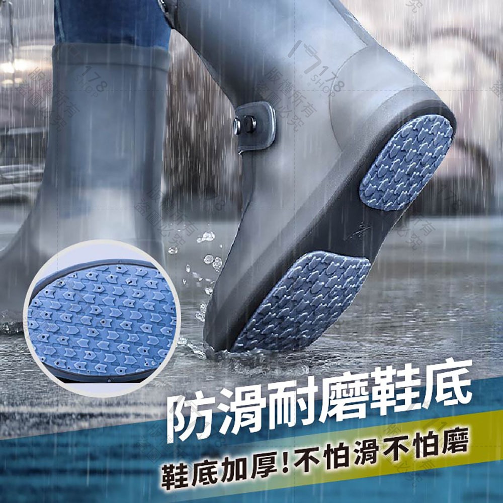 矽膠高筒排釦鞋套 超好穿脫 加厚鞋底【178小舖】騎車防水鞋套 高筒防水雨鞋套 防水鞋套 防雨鞋套 雨鞋套 雨鞋 鞋套-細節圖6