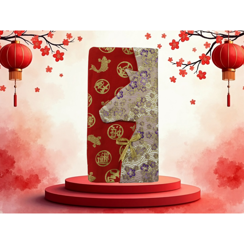 【質感手作】馬年紅包袋 - 布製造型紅包，獨特設計，質感爆棚！2026馬年造型創意手作布紅包袋-規格圖6
