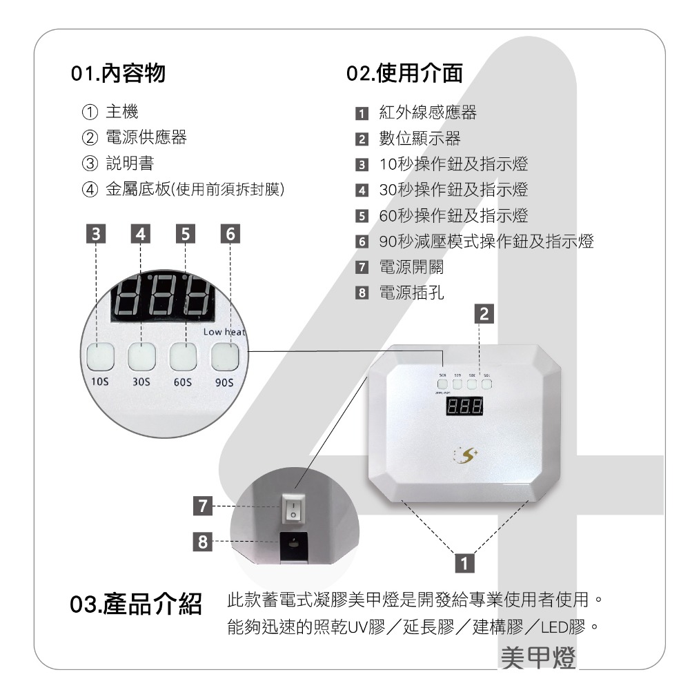 無線美甲燈4-細節圖9