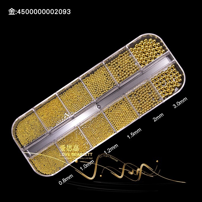 12格金銀珠點美甲綴百搭飾品 美甲飾品 金珠 銀珠 玫瑰金珠 鋼珠 美甲材料-細節圖4