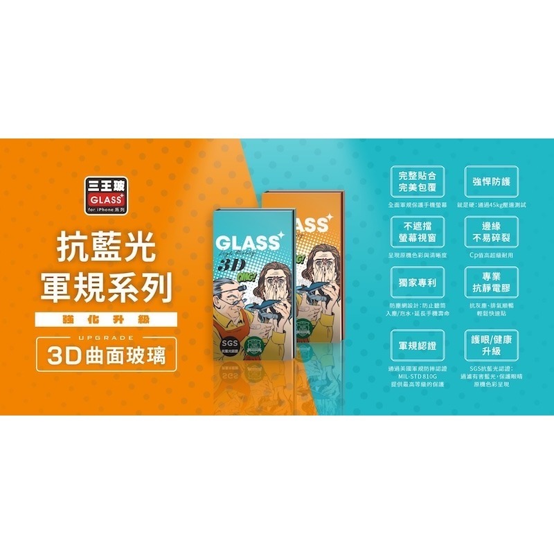 【三王玻】iPhone 13-18系列 軍規抗藍光防窺電競霧面 玻璃保護貼-細節圖3