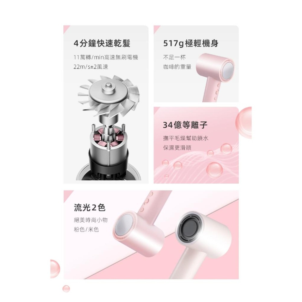 【義大利Giaretti 珈樂堤】高速等離子吹風機 (GT-HD16) 星霞粉/雲曼白-細節圖6