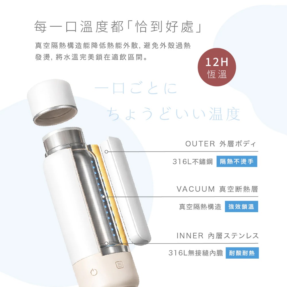 日本正負零±0 真空熱控保溫杯600ml 國際電壓 出國用 控溫杯 快煮杯 保溫壺【要加熱或是控溫就要插電使用】-細節圖5