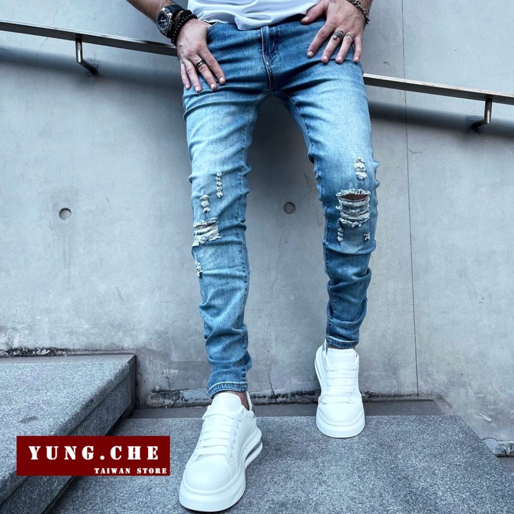 [好評促銷]牛仔褲男 牛仔褲 彈性牛仔褲 28-40碼  彈力牛仔褲 破洞牛仔褲 男牛仔褲 男生牛仔褲 Vol.115-細節圖4