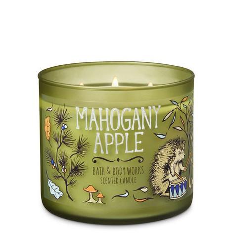 【Baby Studio】 BBW 三蕊燭芯 香氛蠟燭 MAHOGANY APPLE 桃心木蘋果-細節圖2