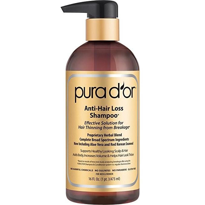 Pura d＇or  普拉多 摩洛哥堅果油 金標天然有機防脫洗髮水 473ml purador-細節圖2