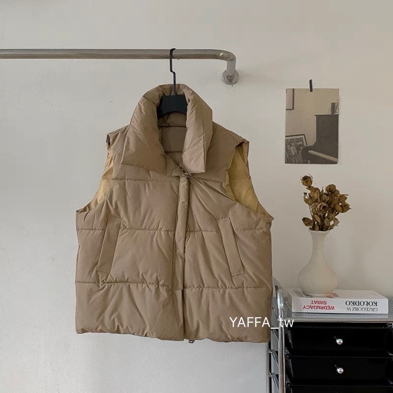 快速出現貨YAFFA韓國保暖鋪棉防風背心外套 鋪棉保暖羽絨背心 立領背心 防潑水背心 立領鋪棉背心 麵包背心 厚背心外套-規格圖9