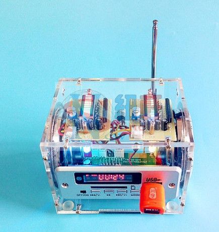 多功能藍牙透明音箱DIY套件 功放音響電子製作散件 收音機配件-細節圖3