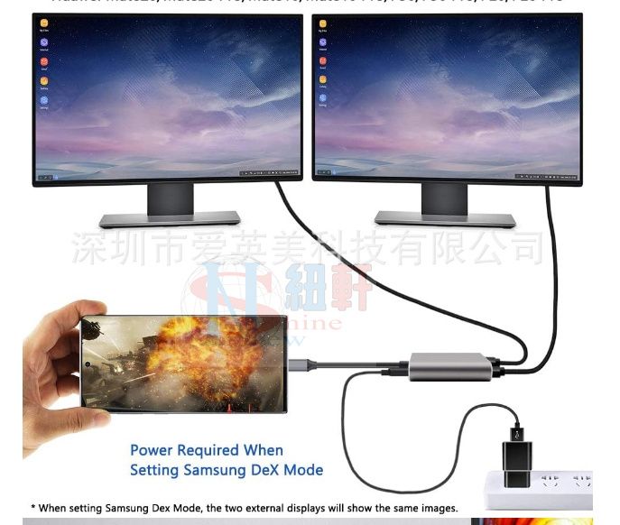 Typec轉雙HDMI4K轉接線Type-C轉HDMI PD usb3.0hub Macbook轉換器 一拖二 灰色4i-細節圖5