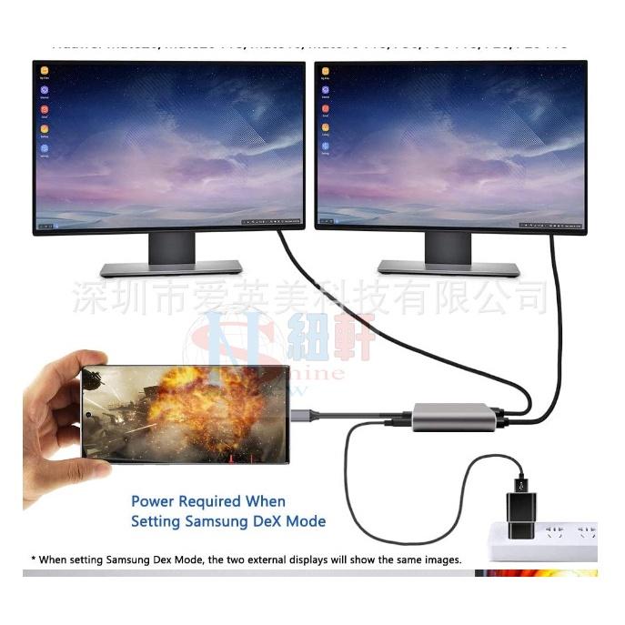 台中現貨Typec轉雙HDMI4K轉接線Type-C轉HDMI PD usb3.0hub  WIN系統可支援同顯和異-細節圖3