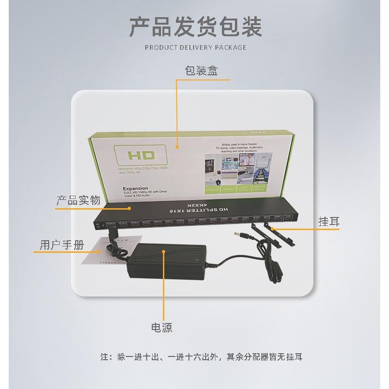 台中現貨HDMI分配器工程4K分屏器1進4出1進8出  HDMI分享器4K 1X2 1X4 1X8-細節圖8