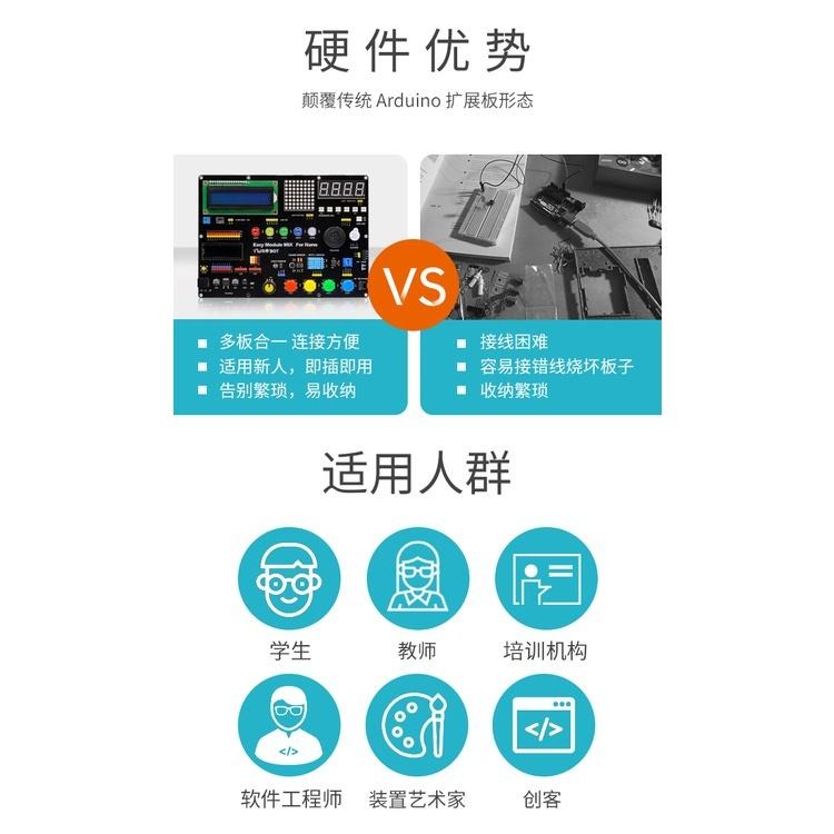 台中現貨ARDUINO NANO多合一體擴展板相容Nano V3方便教學-細節圖6