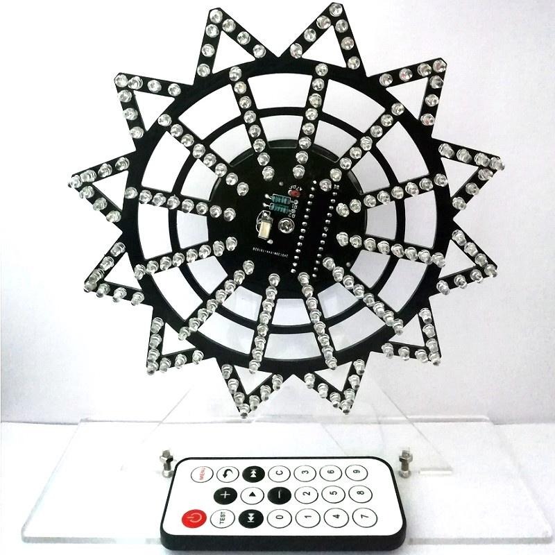 台中現貨 自動旋轉七彩led燈光立方diy套件 51單片機摩天輪頻譜散件-細節圖3