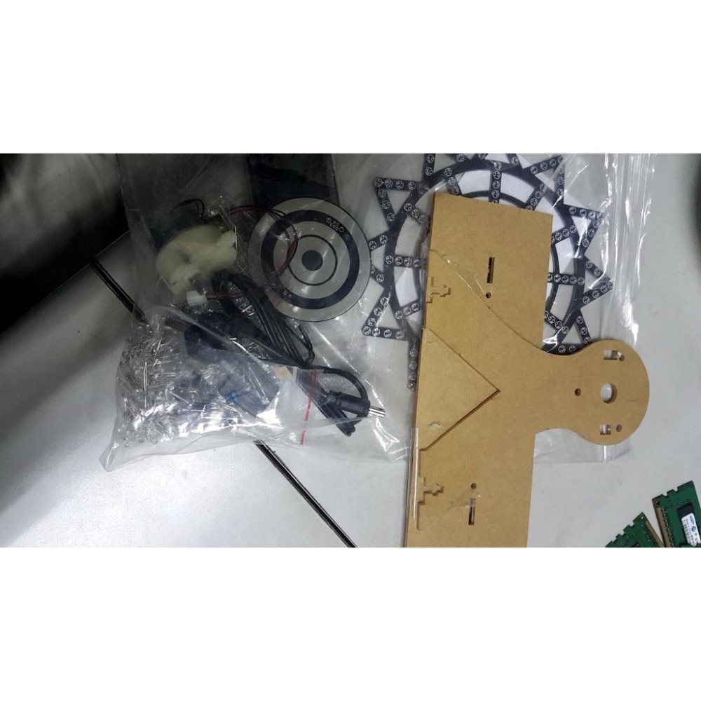 台中現貨 自動旋轉七彩led燈光立方diy套件 51單片機摩天輪頻譜散件-細節圖6