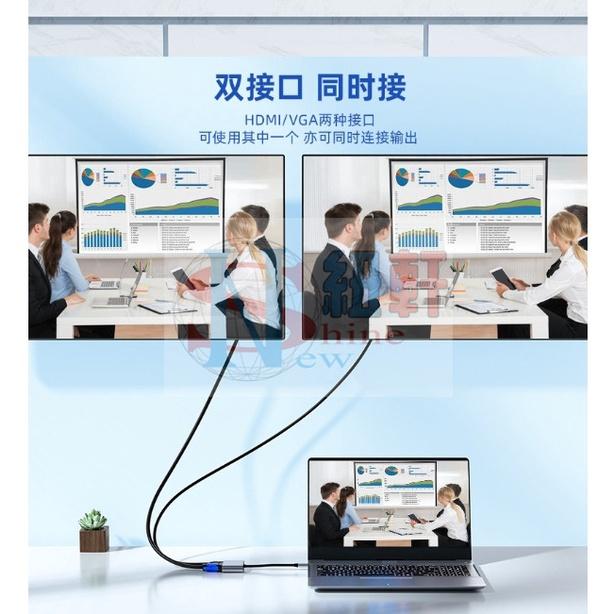 台中現貨 USB轉HDMI+VGA筆記本轉接器二合一雙口支援同時輸出usb to hdmi-細節圖2