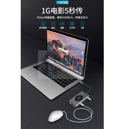 台中現貨 十五合一Type-C擴展塢USB-C轉HDMI網口VGA集線器HUB手機無線充-細節圖3