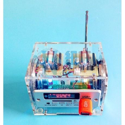台中現貨 多功能藍牙透明音箱DIY套件 功放音響電子製作散件 收音機鋰電池散件有現貨