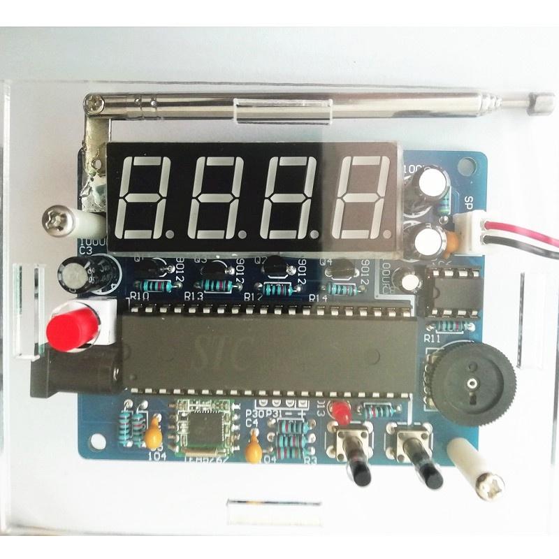 台中現貨收音機組裝套件 diy散件 51單片機TEA5767迷你數字收音機套件FM有含壓克力外殼-細節圖2