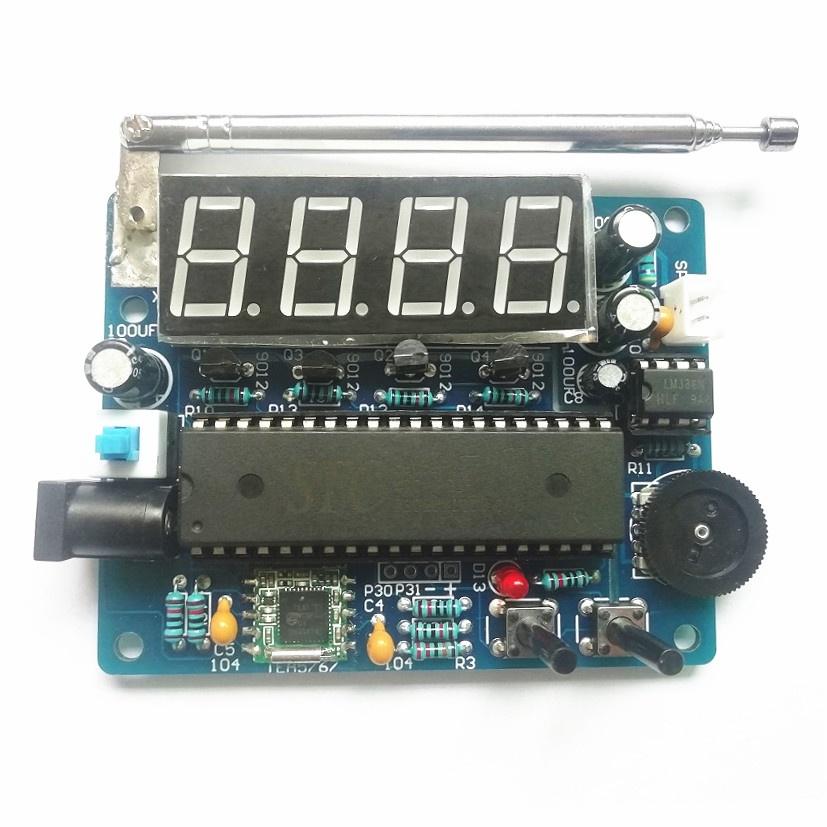台中現貨收音機組裝套件 diy散件 51單片機TEA5767迷你數字收音機套件FM有含壓克力外殼-細節圖5