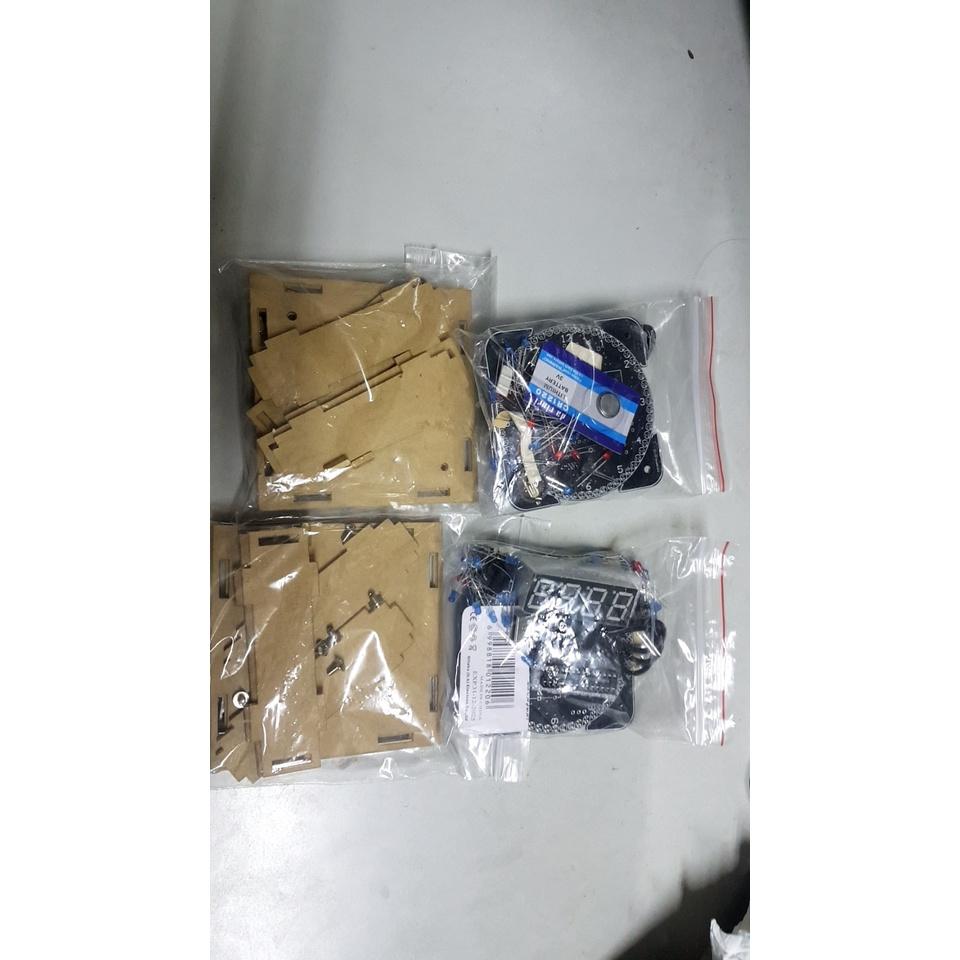 台中現貨 新版電子時鐘套件 C51單片機光控溫度DS1302旋轉LED流水燈DIY製作散件 含電池 含外殼-細節圖6