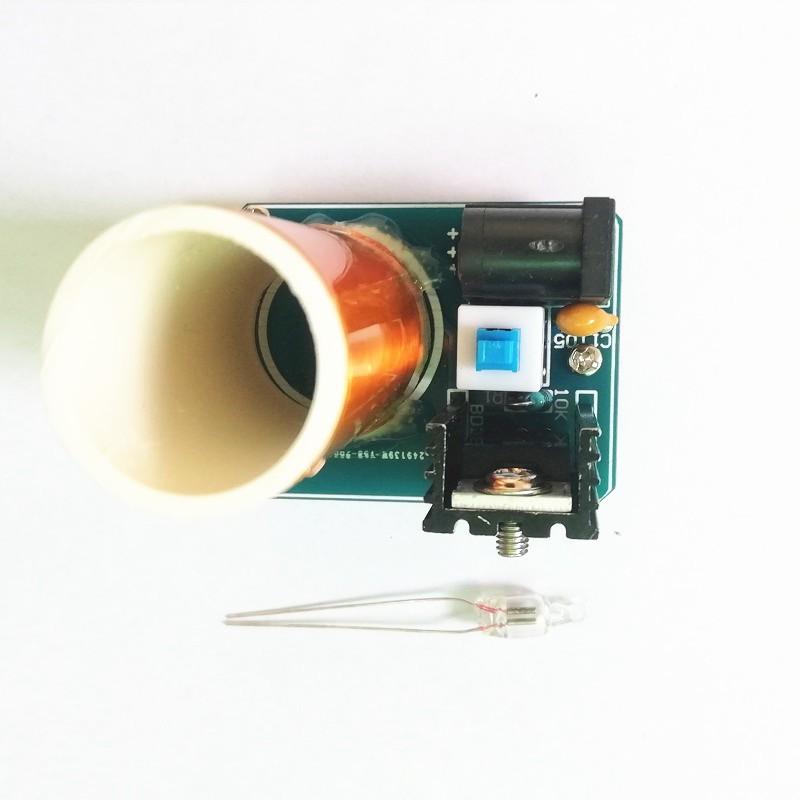 台中現貨 迷你特斯拉線圈 DIY 成品 隔空點燈皆含12V電源充電器套件現貨-細節圖2