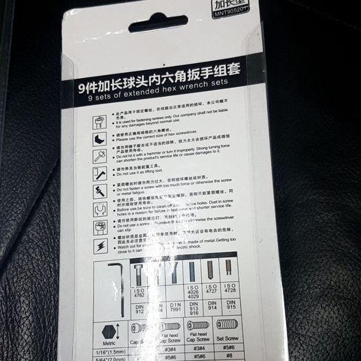 台中現貨加長球頭六角扳手套裝6梅花內六方螺絲刀六棱角板子起子工具9 件套-細節圖2
