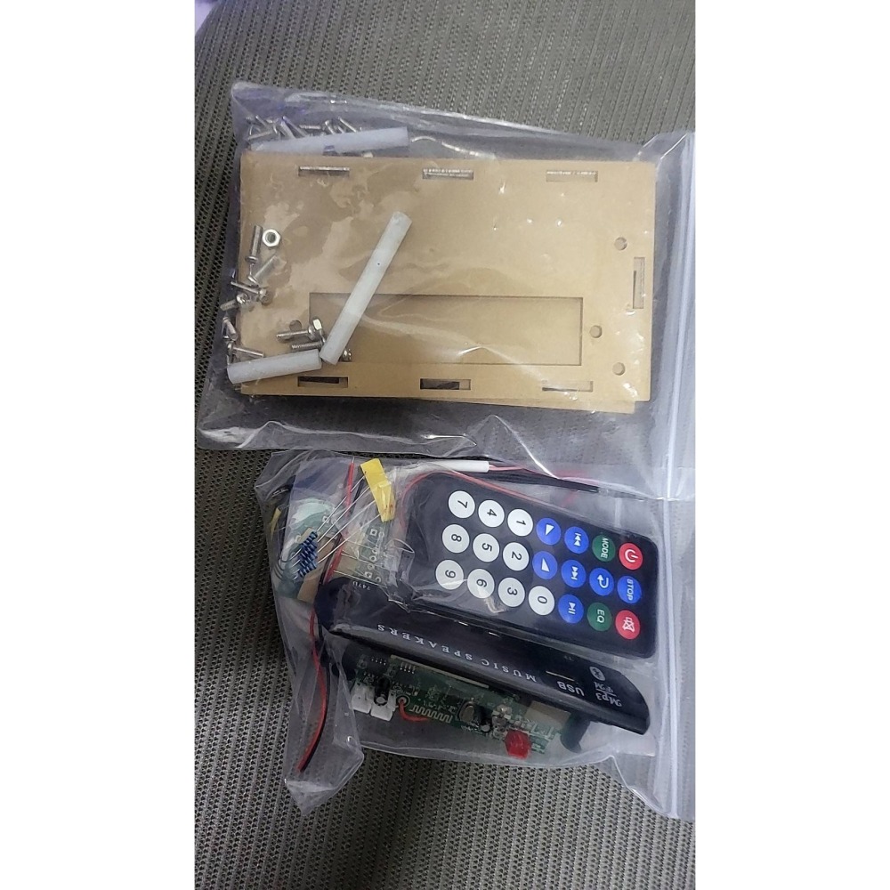 新款HU-075多功能收音機音響DIY套件 | 功放BL音箱 | FM收音 | 紅外遙控 | USB/TF/AUX音頻插-細節圖2