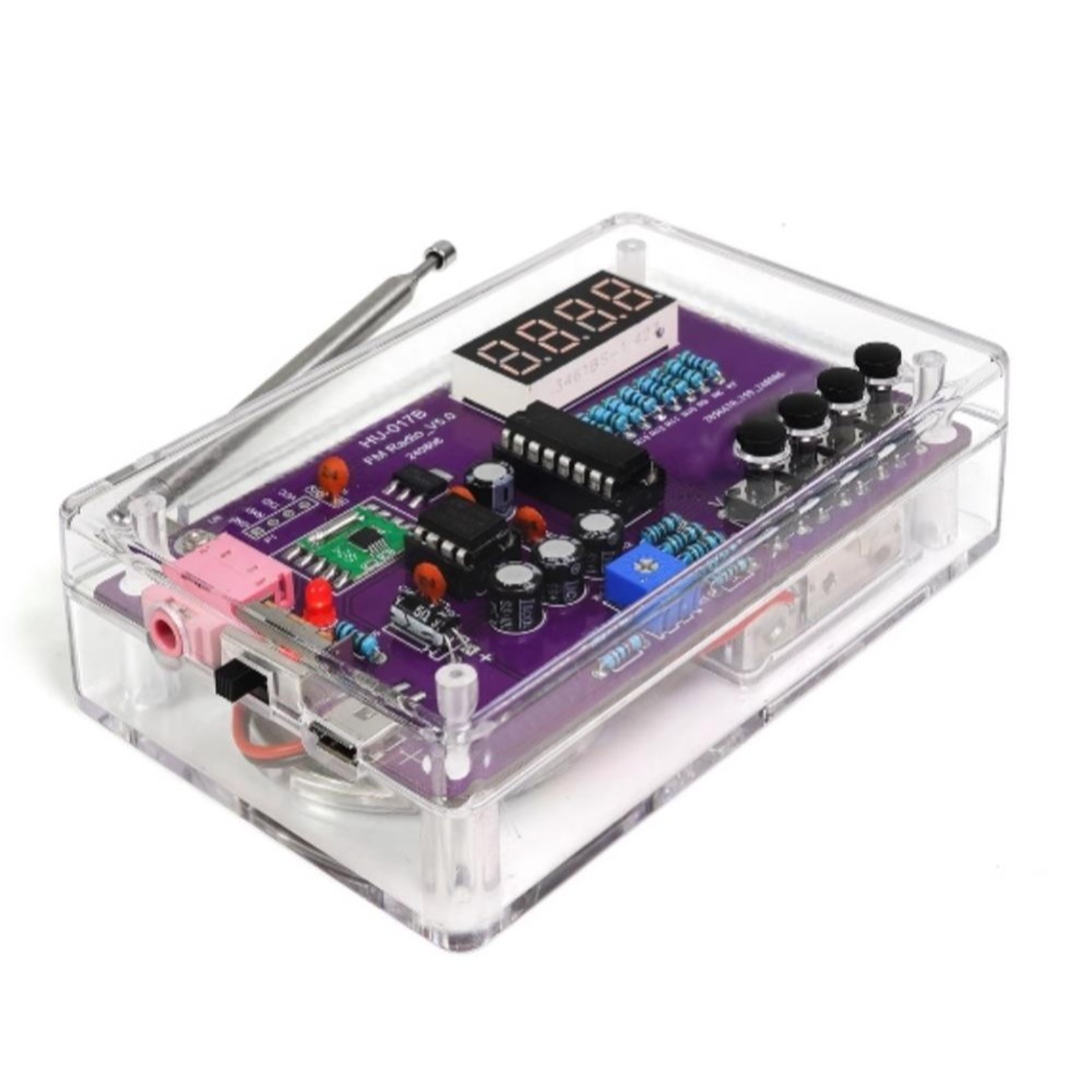 台中現貨 24h發貨新款＂5807 基於單片機的數位管顯示調頻收音機 DIY 實驗電子製作套裝＂ 需鎖螺絲組裝壓克力-規格圖11