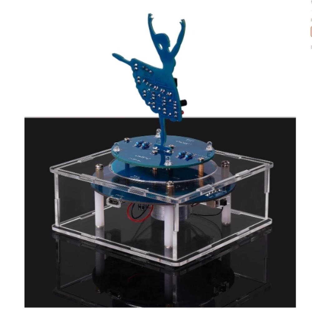 LED芭蕾女孩旋轉音樂盒DIY套件！6種音樂迴圈，七彩閃爍+三色流水燈，旋轉速度可調，功能獨立開關，需自焊，配教程-細節圖8