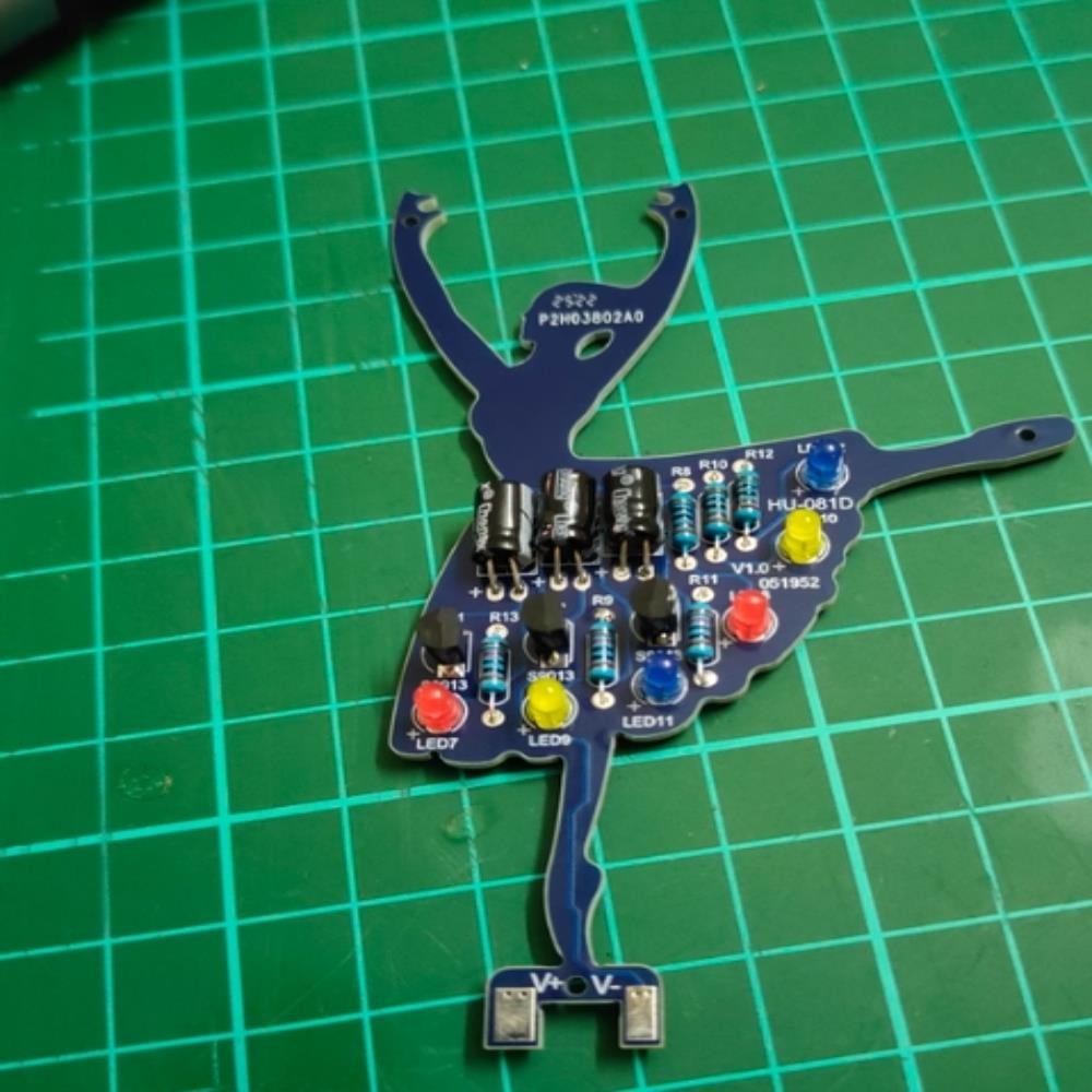 LED芭蕾女孩旋轉音樂盒DIY套件！6種音樂迴圈，七彩閃爍+三色流水燈，旋轉速度可調，功能獨立開關，需自焊，配教程-細節圖10