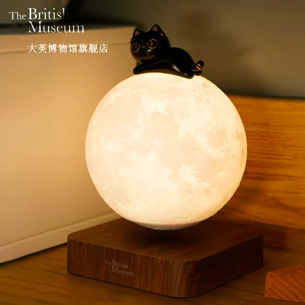 大英博物館｜㊣｜蓋亞·安德森貓系列｜萌貓｜月球燈｜磁懸浮｜氛圍小夜燈-細節圖3