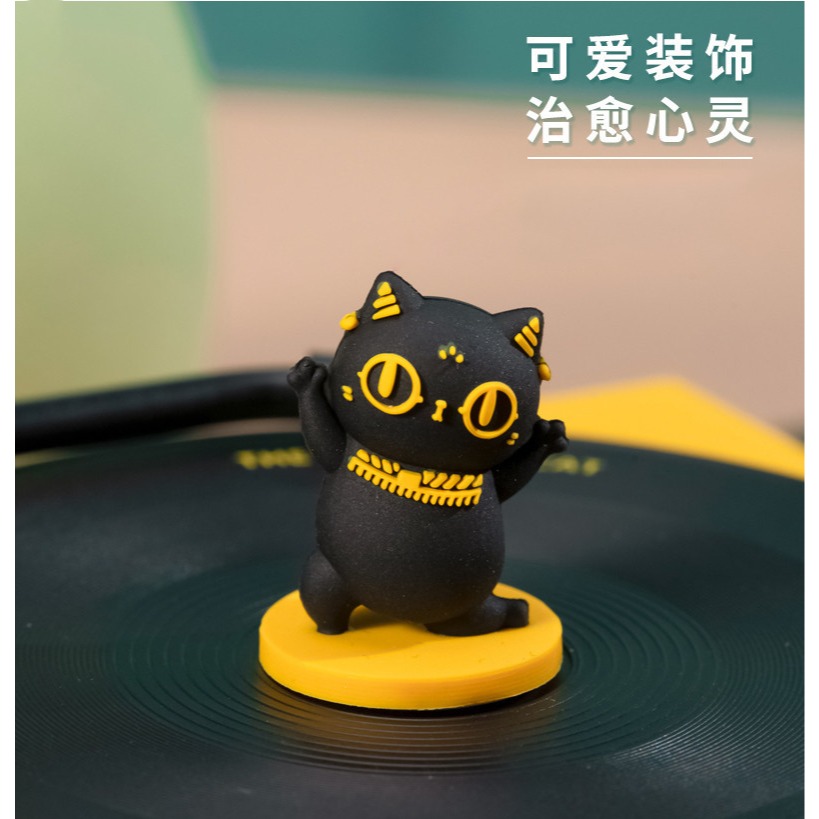 大英博物館｜㊣｜蓋亞·安德森貓系列｜萌貓｜復古仿唱片機造型擺件-細節圖2