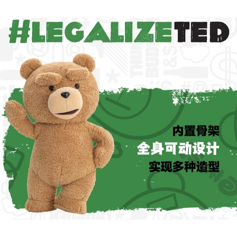 POPMART｜㊣｜泡泡瑪特｜熊麻吉｜TED2｜全身可動玩偶-細節圖3