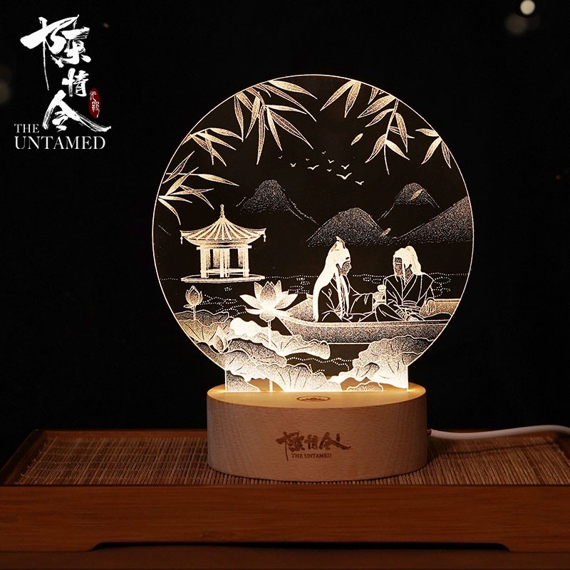 陳情令｜㊣｜忘羨｜名場面｜立牌夜燈｜蓮花·歸處線雕刻燈-細節圖4