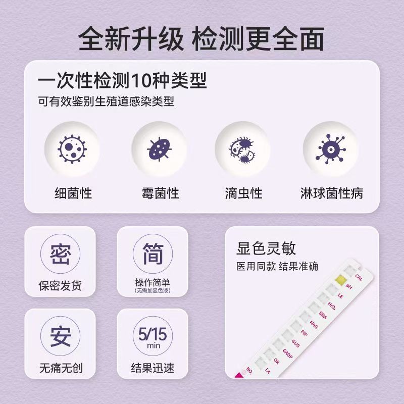 優利特婦科發炎自我檢測卡高精度醫用級白帶常規黴菌細菌發炎自查-細節圖8