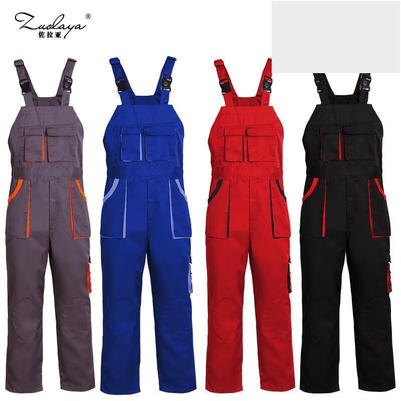 工廠直銷多口袋機修連身揹帶褲工作服男工程機電吊帶工裝訂製logo-細節圖2