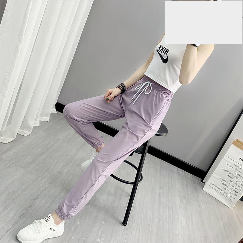 親膚舒適運動褲女寬鬆顯瘦跑步健身褲夏季薄款速乾大尺碼長褲-細節圖2