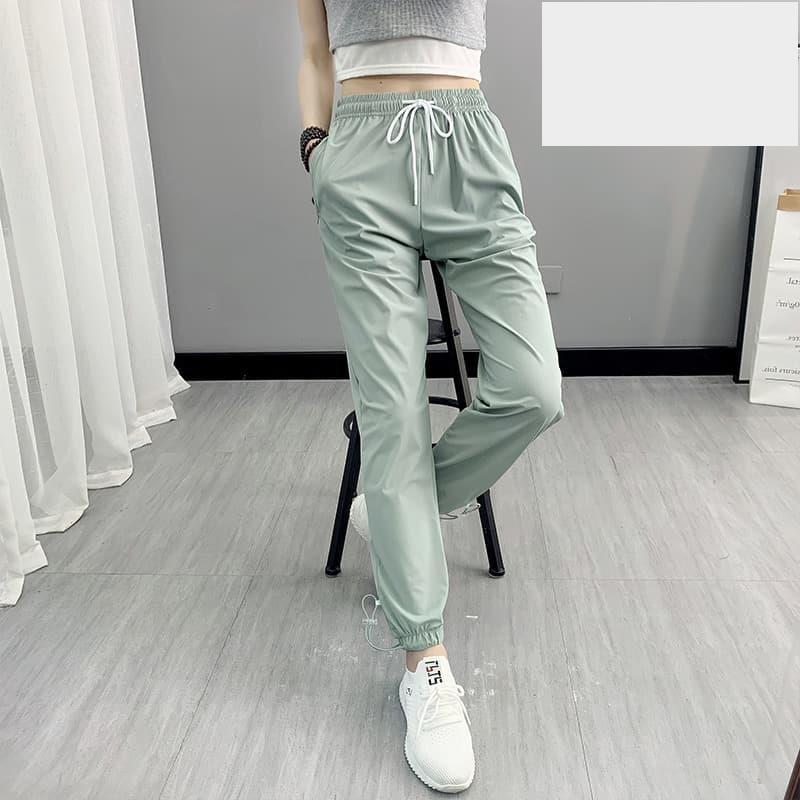 親膚舒適運動褲女寬鬆顯瘦跑步健身褲夏季薄款速乾大尺碼長褲-細節圖3