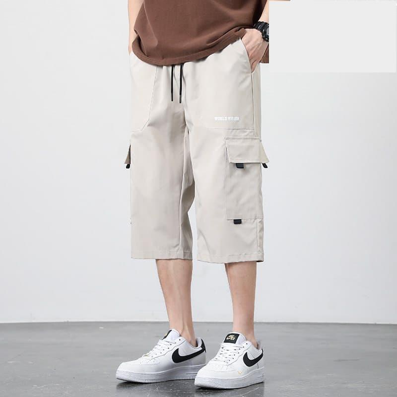 五星好評大尺碼300斤冰絲短褲男夏季涼感休閒七分褲加肥加大胖子沙灘運動褲-細節圖2