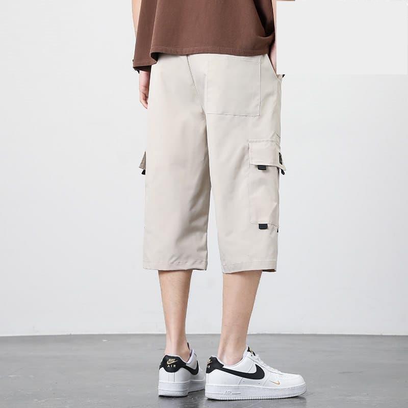 五星好評大尺碼300斤冰絲短褲男夏季涼感休閒七分褲加肥加大胖子沙灘運動褲-細節圖3