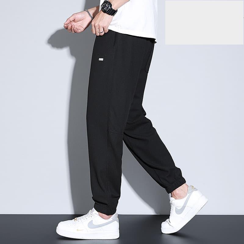 夏季薄款男士束腳休閒褲寬鬆透氣運動褲青年鬆束腰潮-細節圖2