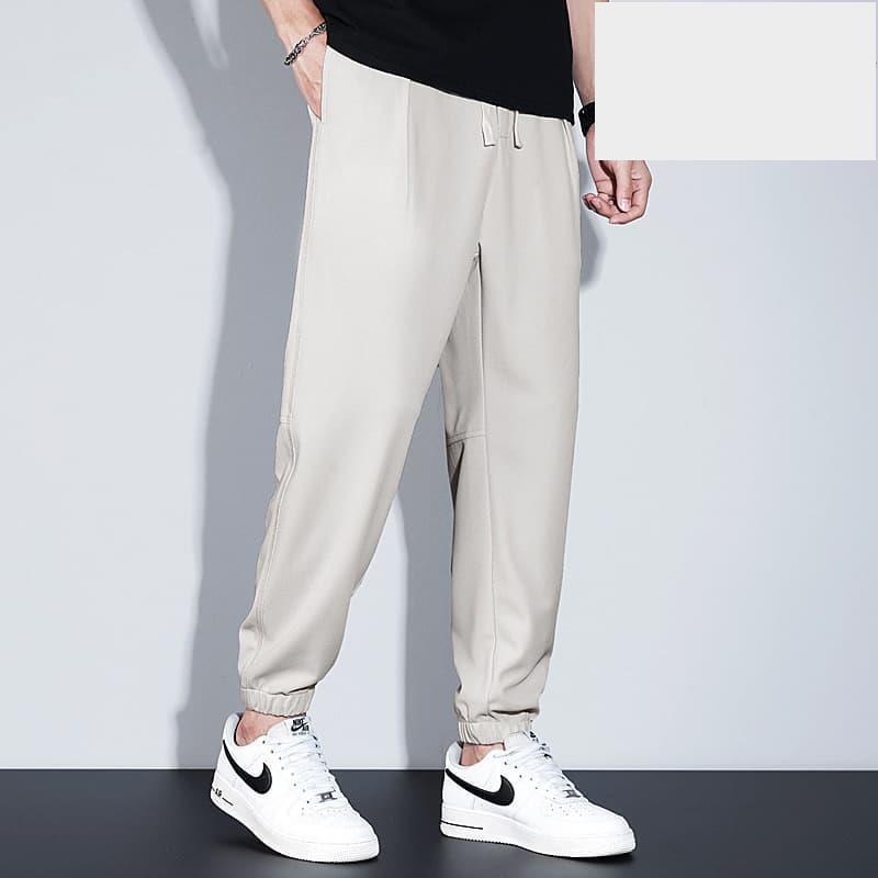 夏季薄款男士束腳休閒褲寬鬆透氣運動褲青年鬆束腰潮-細節圖3