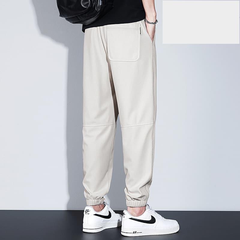 夏季薄款男士束腳休閒褲寬鬆透氣運動褲青年鬆束腰潮-細節圖4